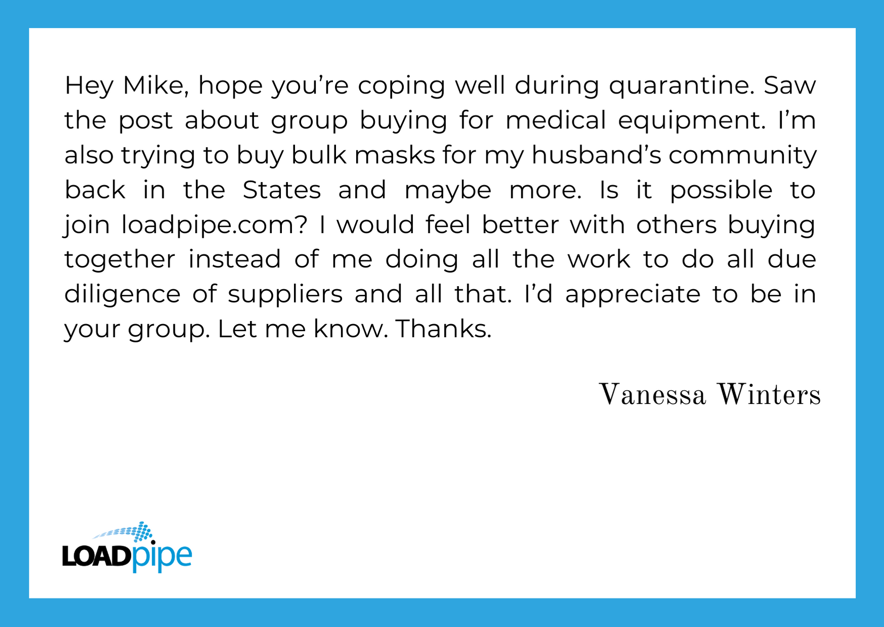 Loadpipe testimonial